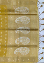 Load image into Gallery viewer, Banaras Chanderi Saree with Self Colored Border,Sequence Pallu and Blouse-YELLOW COLOUR

