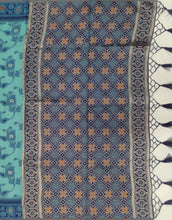 Load image into Gallery viewer, Desingers saree with katha work embroidery on cotton saree-blue color
