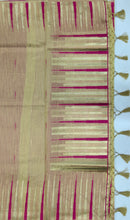Load image into Gallery viewer, Desingers saree with woven patterns and tasselled fringe, geometry and ornamental design-PINK  COLOR
