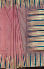 Load image into Gallery viewer, Desingers saree with woven patterns and tasselled fringe, geometry and ornamental design-PETRO INK COLOR

