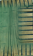 Load image into Gallery viewer, Desingers saree with woven patterns and tasselled fringe, geometry and ornamental design-GREEN COLOR
