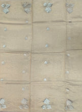 Load image into Gallery viewer, Desingers tissue saree with floral patterns all over and tasselled pallu and blouse.
