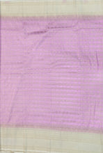 Load image into Gallery viewer, Semi Mysuru Crepe Pastel Saree with Contrast Off-White Border and Checked body
