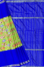 Load image into Gallery viewer, Semi Mysuru Crepe Saree with Digitally Printed Body,Contrast Border,Pallu and Blouse.
