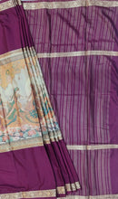 Load image into Gallery viewer, Semi Mysuru Crepe Saree with Digitally Printed Body,Contrast Border,Pallu and Blouse.
