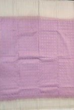 Load image into Gallery viewer, Semi Mysuru Crepe Pastel Saree with Contrast Off-White Border and Checked body
