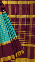 Load image into Gallery viewer, Semi Mysuru Crepe Saree with Contrast Border and Striped body.
